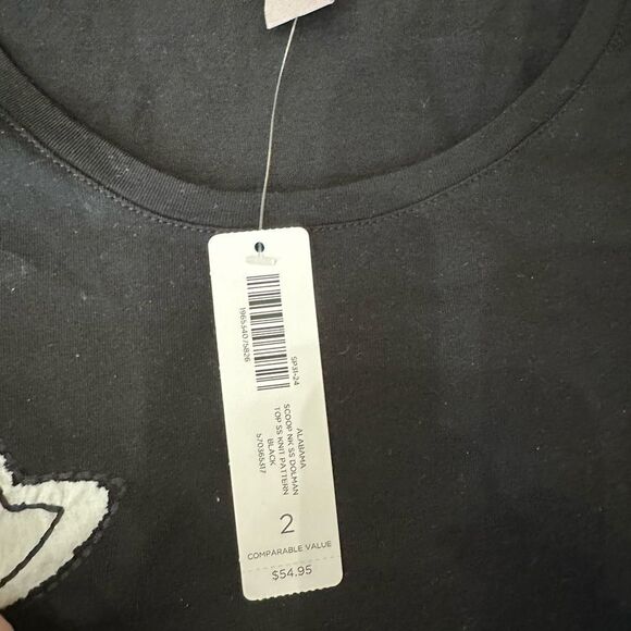 Chico's Black Graphic Relaxed Short Sleeve Tee - Picture 3 of 3